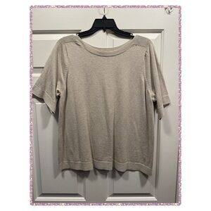 J.Jill 🫐 Women’s Plus Size Beige Short Sleeve Sweater 2X